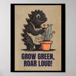 Affiche Greenzilla Rétro – Autocollant de jardinage Godzil