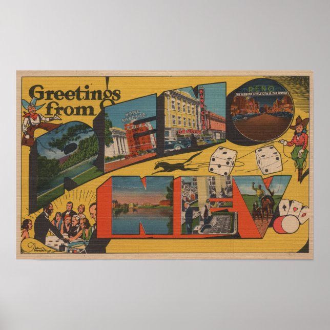 Affiche Greetings from Reno, NevadaReno, NV (Devant)