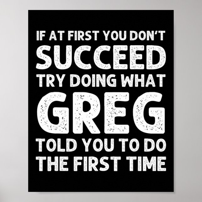 Affiche GREG Nom Cadeau Personnalisé Anniversaire Fun Chri (Devant)