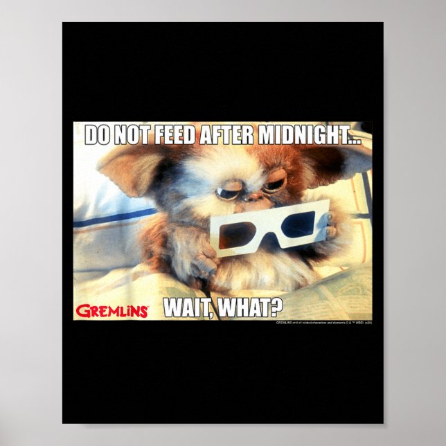 Affiche Gremlins Do Not Feed After Midnight Wait What Meme (Devant)