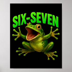 Affiche Grenouille 67 Mème Six Sept Drôle Gen Alpha