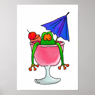 Affiche Grenouille à cocktail de fruits