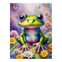 Grenouille Avec Art numérique Fleur