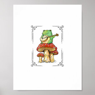 Affiche Grenouille Champignon Goblincore Conception Artist
