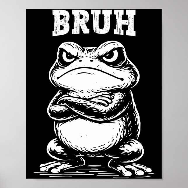 Affiche Grenouille Cool Bruh Mème Animal Sarcastique (Devant)