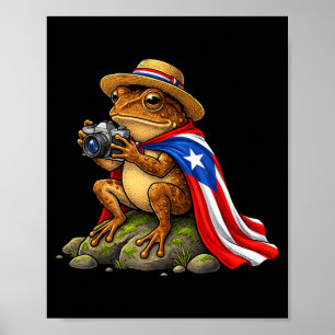 Affiche Grenouille Coqui Mignonne Drôle Porto Rico