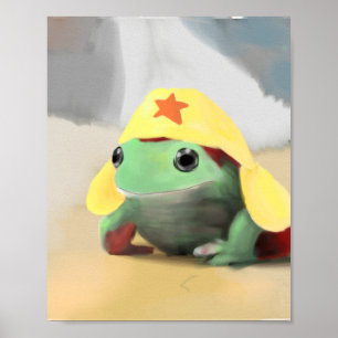 Affiche Grenouille dans l'affiche casquette