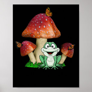 Affiche Grenouille De Champignons Cottagecore Pour Shroom