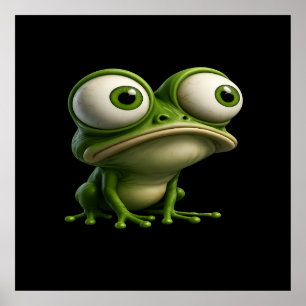 Affiche Grenouille de dessin animé aux gros yeux