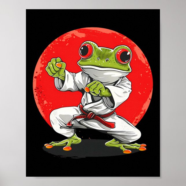 Affiche Grenouille de karaté Arts martiaux Judo Crapaud Ku (Devant)