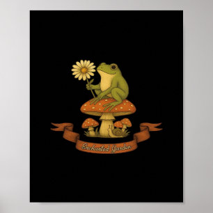 Affiche Grenouille de la maison de fée du jardin Cottageco