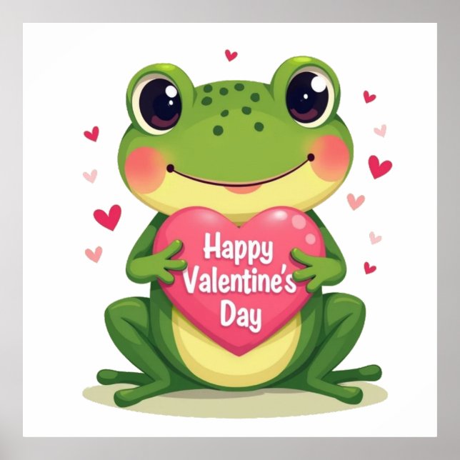 Affiche grenouille de la Saint-Valentin (Devant)