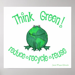 Affiche Grenouille de l'environnement de jour de la terre