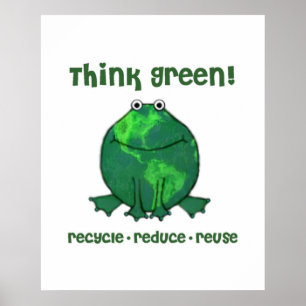 Affiche Grenouille de l'environnement de jour de la terre