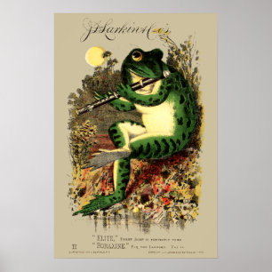 Affiche Grenouille de l'époque victorienne et publicité po