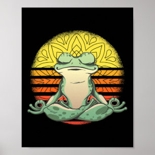 Affiche Grenouille de yoga méditation sport