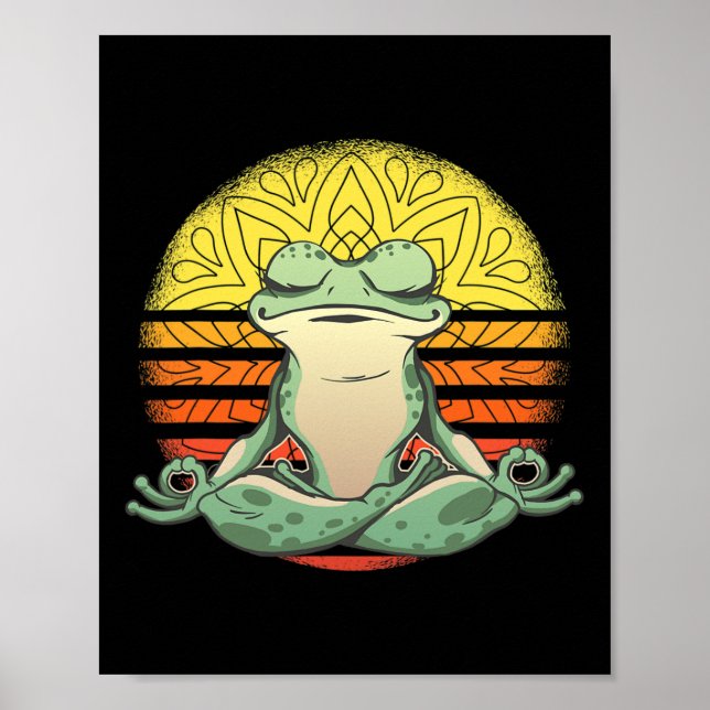 Affiche Grenouille de yoga méditation sport  (Devant)