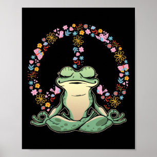 Affiche Grenouille de yoga Namaste Méditation Pose de yoga