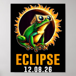 Affiche Grenouille d'éclipse solaire portant Eclipse solai