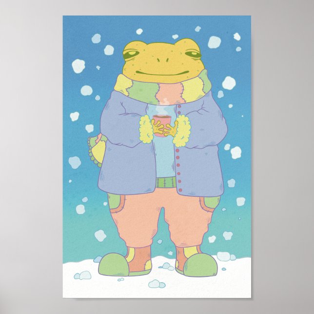 Affiche Grenouille d'hiver confortable (Devant)