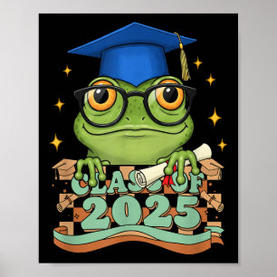 Affiche Grenouille Diplômée Cl De 2025 Enfants Hommes Femm