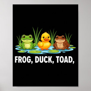 Affiche Grenouille drôle Canard Crapaud Zoologique Hommes