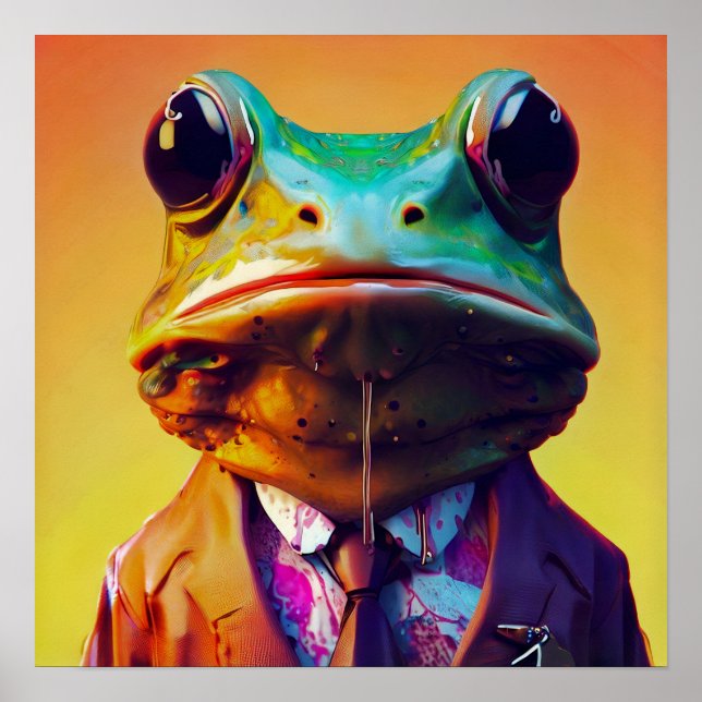 Affiche Grenouille en costume (Devant)