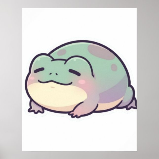 Affiche Grenouille Endormie Grenouille Mignonne et (Devant)
