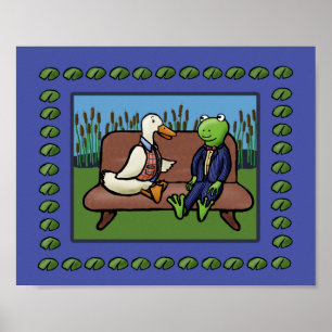 Affiche Grenouille et canard