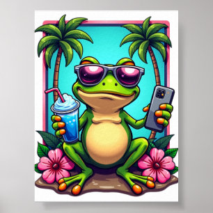 Affiche Grenouille grincheuse aléatoire Y2K Slushie Téléph
