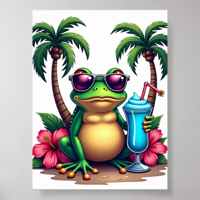 Affiche Grenouille grincheuse Y2K Rétro 2000 Grenouille Va (Devant)