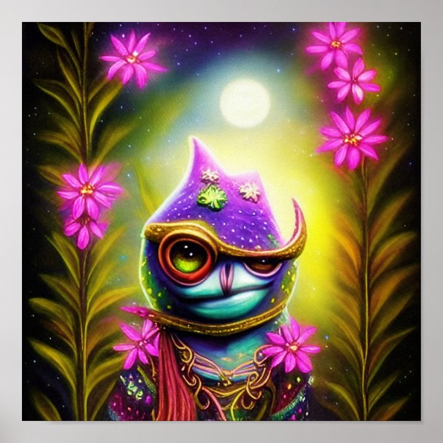 Affiche grenouille Imaginaire avec casquette (Devant)