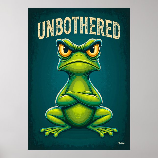 Affiche Grenouille imperturbable – Personnage de dessin an (Devant)