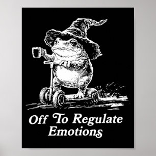 Affiche Grenouille magicienne à trottinette pour réglement