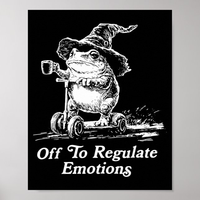 Affiche Grenouille magicienne à trottinette pour réglement (Devant)