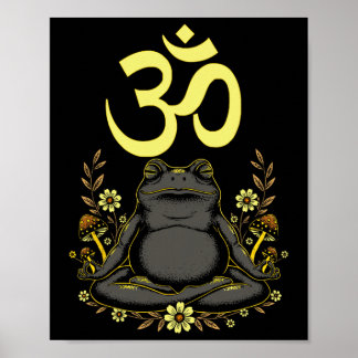 Affiche Grenouille méditative Aum Zen Pleine Conscience Sp