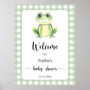 Affiche Grenouille mignonne - Bienvenue à la baby shower