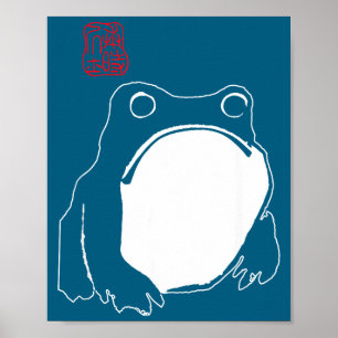Affiche Grenouille Mpy mignonne Encre Japonaise - Humour d