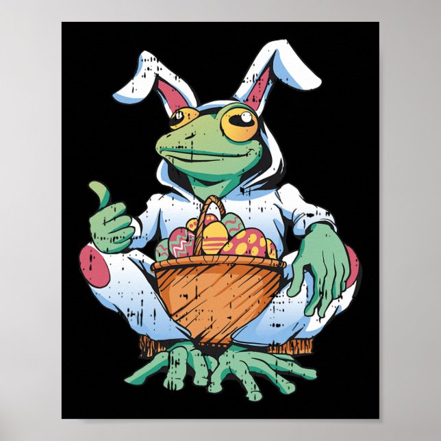 Affiche Grenouille Oreilles de Pâques Chasse aux oeufs Pri (Devant)