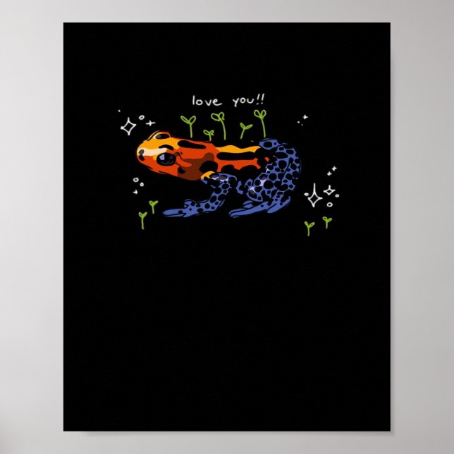 Affiche Grenouille Qui T'Aime Style Classique Simple (Devant)