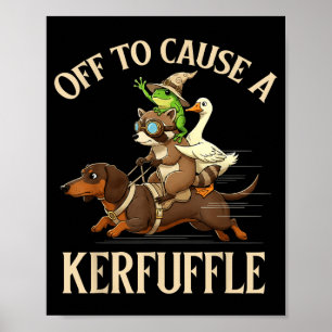Affiche Grenouille Raton Laveur Oie à Cheval pour Causer u