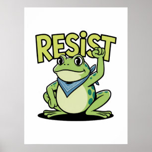Affiche Grenouille Résistante Activisme Mignon Dessin Anim