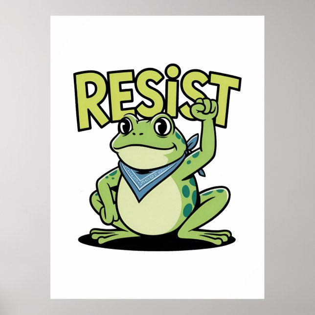 Affiche Grenouille Résistante Activisme Mignon Dessin Anim (Devant)
