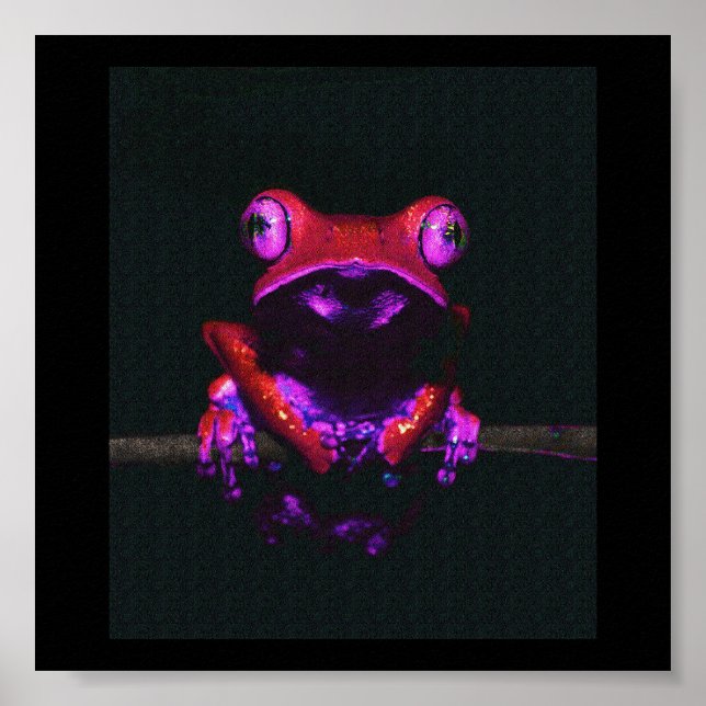 Affiche Grenouille rose chaude sur une bâche (Devant)
