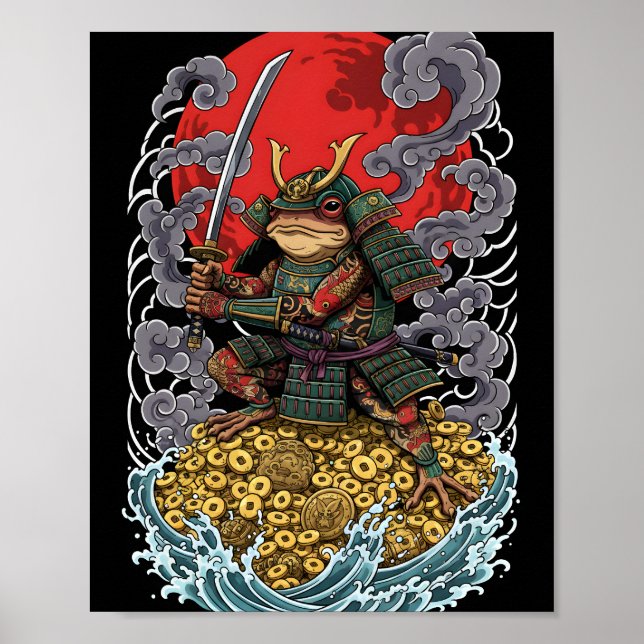 Affiche Grenouille Samouraï de la Fortune – Art du Guerrie (Devant)