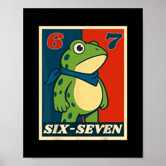 Affiche Grenouille Six Sept Drôle 6 7 Mème Génération Alph (Devant)