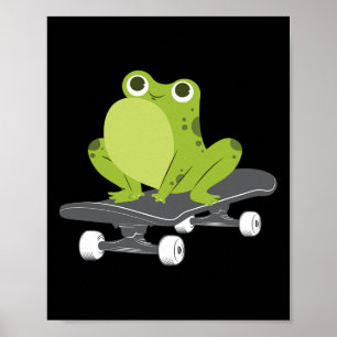 Affiche Grenouille Skateur Planche à Roulettes Planche à R