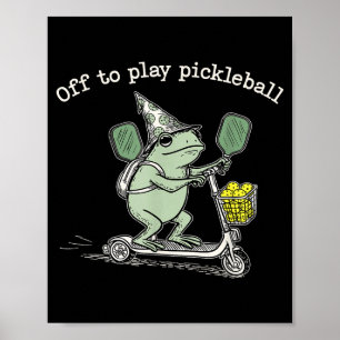 Affiche Grenouille Sorcière Tient Raquette Trottinette Mon