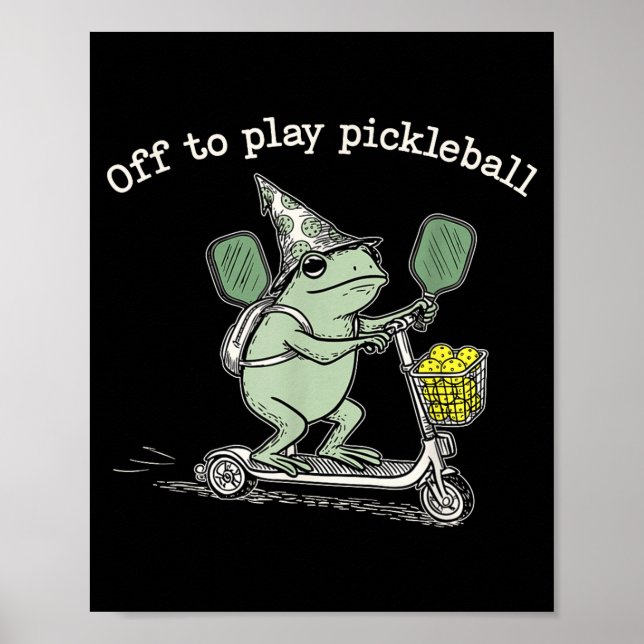 Affiche Grenouille Sorcière Tient Raquette Trottinette Mon (Devant)