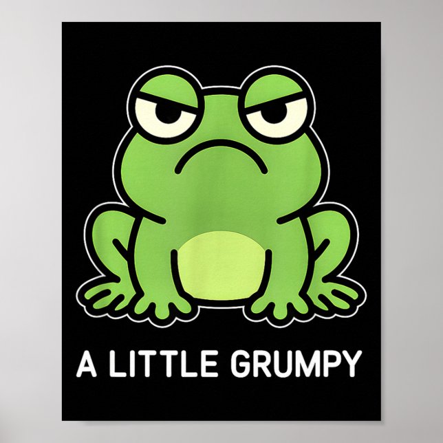 Affiche Grenouille un peu grincheuse blagues drôles sarcas (Devant)